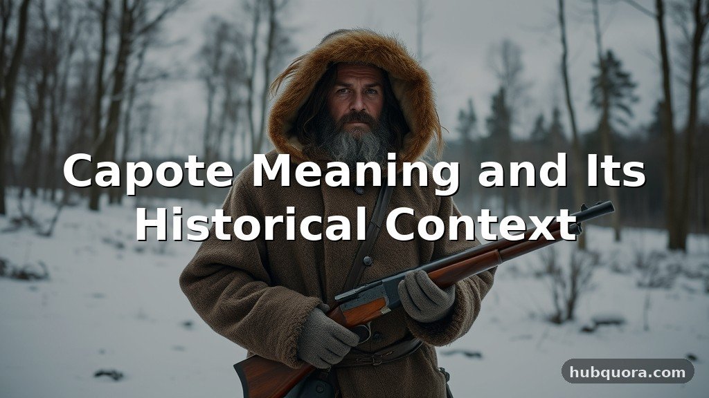 Capote Meaning and Its Historical Context