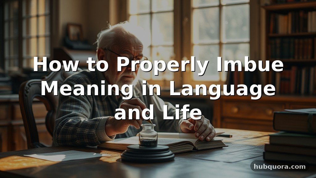 How to Properly Imbue Meaning in Language and Life