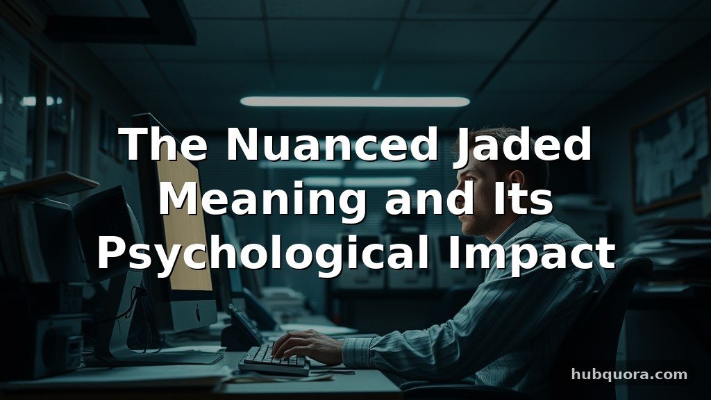 The Nuanced Jaded Meaning and Its Psychological Impact