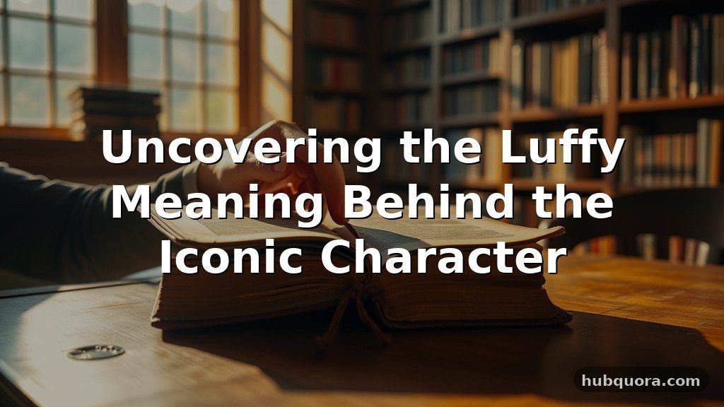 Uncovering the Luffy Meaning Behind the Iconic Character