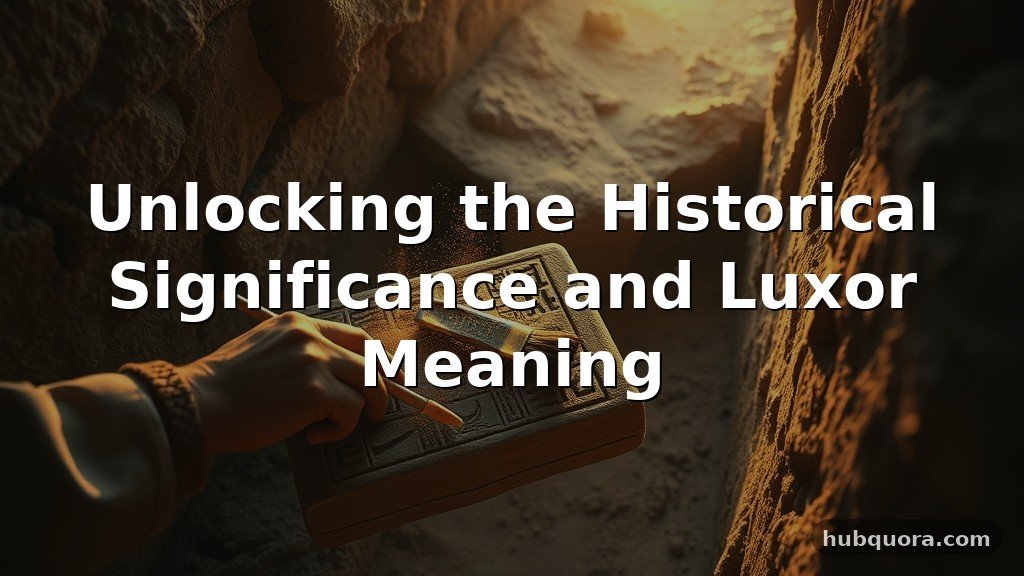 Unlocking the Historical Significance and Luxor Meaning