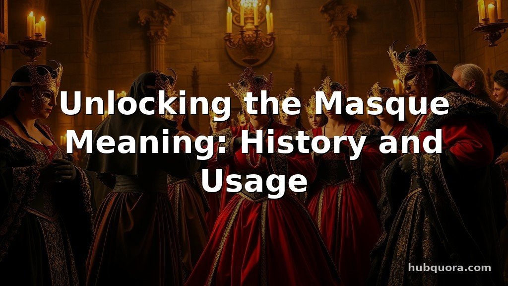 Unlocking the Masque Meaning: History and Usage