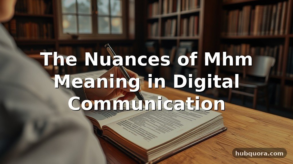 The Nuances of Mhm Meaning in Digital Communication