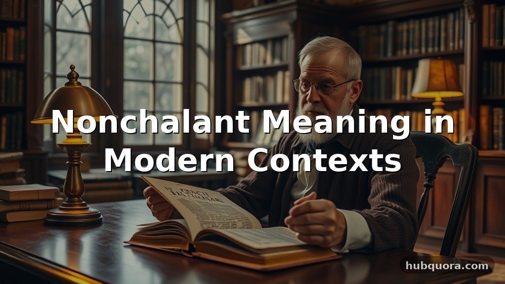Nonchalant Meaning in Modern Contexts