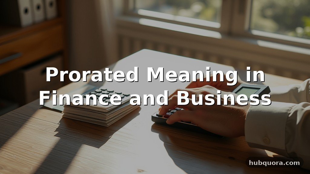 Prorated Meaning in Finance and Business