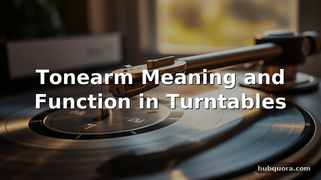 Tonearm Meaning and Function in Turntables